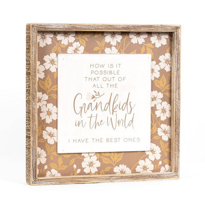 The Best Grandkids Reversible Wood Sign