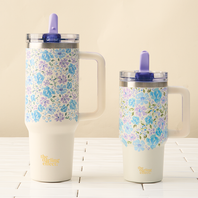 40 oz Lifestyle Flip Straw Tumbler-Secret Garden Blue