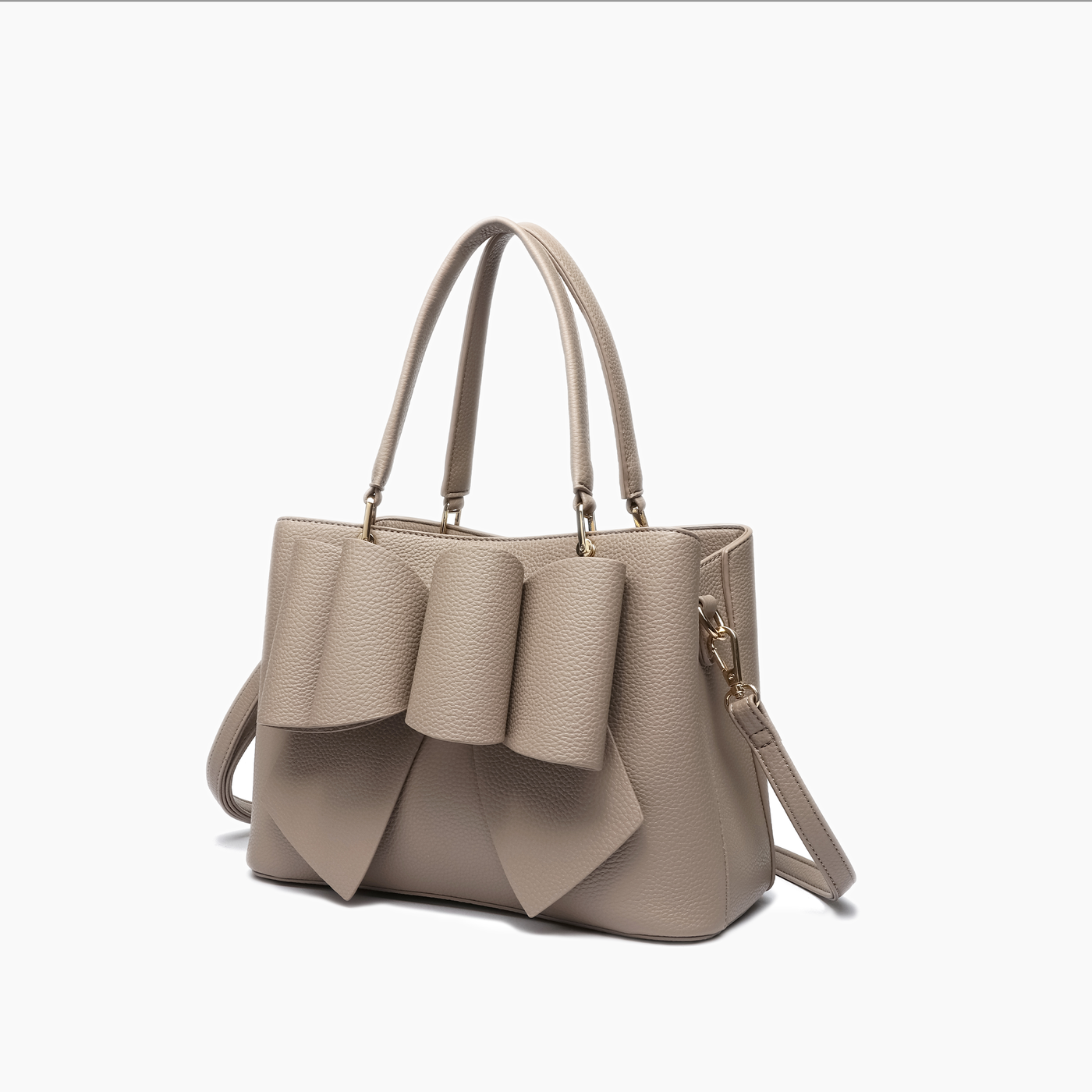 Jenna Bow Fall Satchel Purse: Taupe