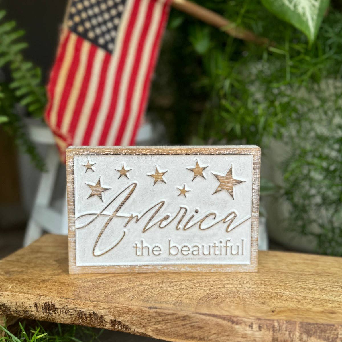 America The Beautiful Carved Block