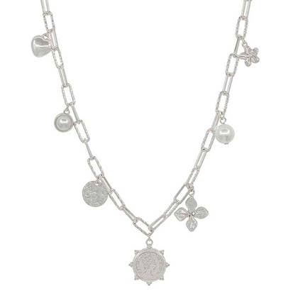 Stylish Diva Silver Charm Necklace