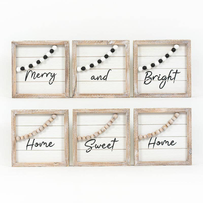 Merry & Bright Reversible Wood Decor Set of 3
