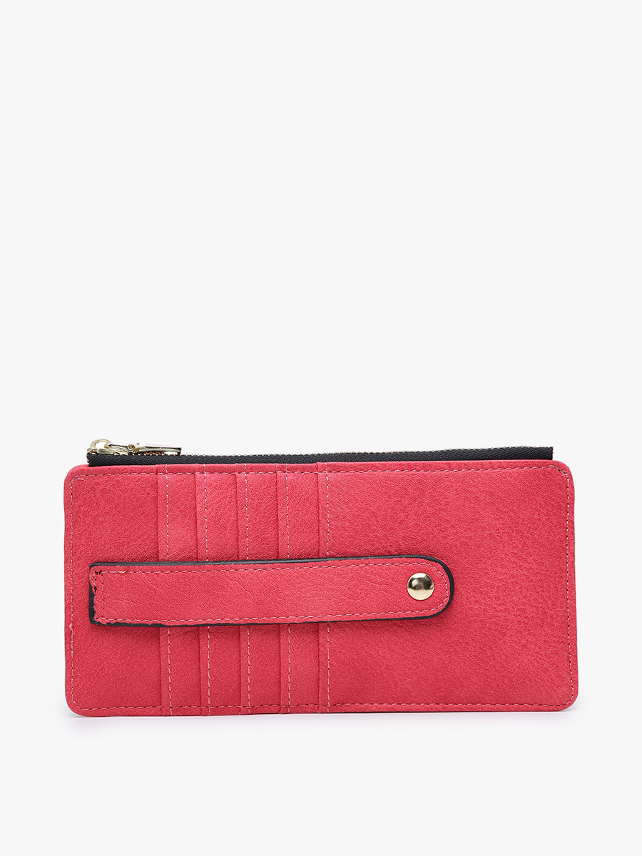 Saige Slim Card Holder Wallet: Deep Coral