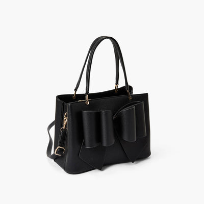 Jenna Bow Fall Satchel Purse: Black