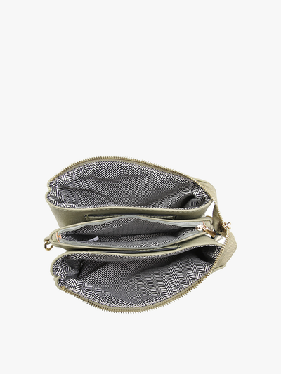 Riley 3 Compartment Crossbody/Wristlet: Chestnut