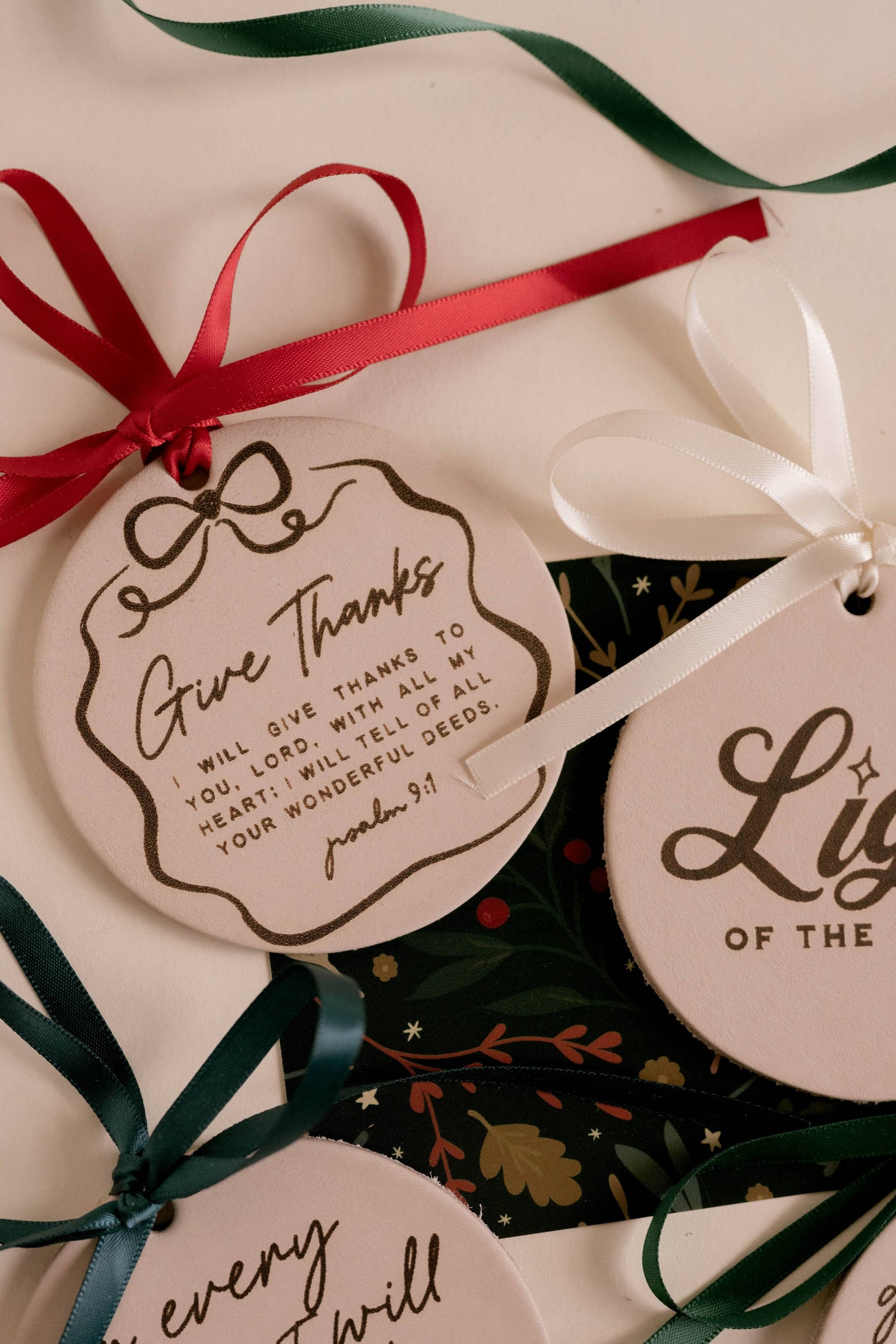 Give Thanks Ornament I Christian Faith