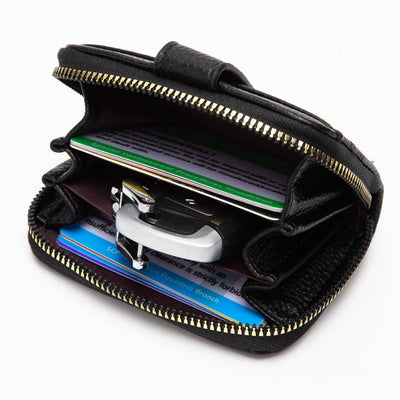 Heather Zip Wallet: Black