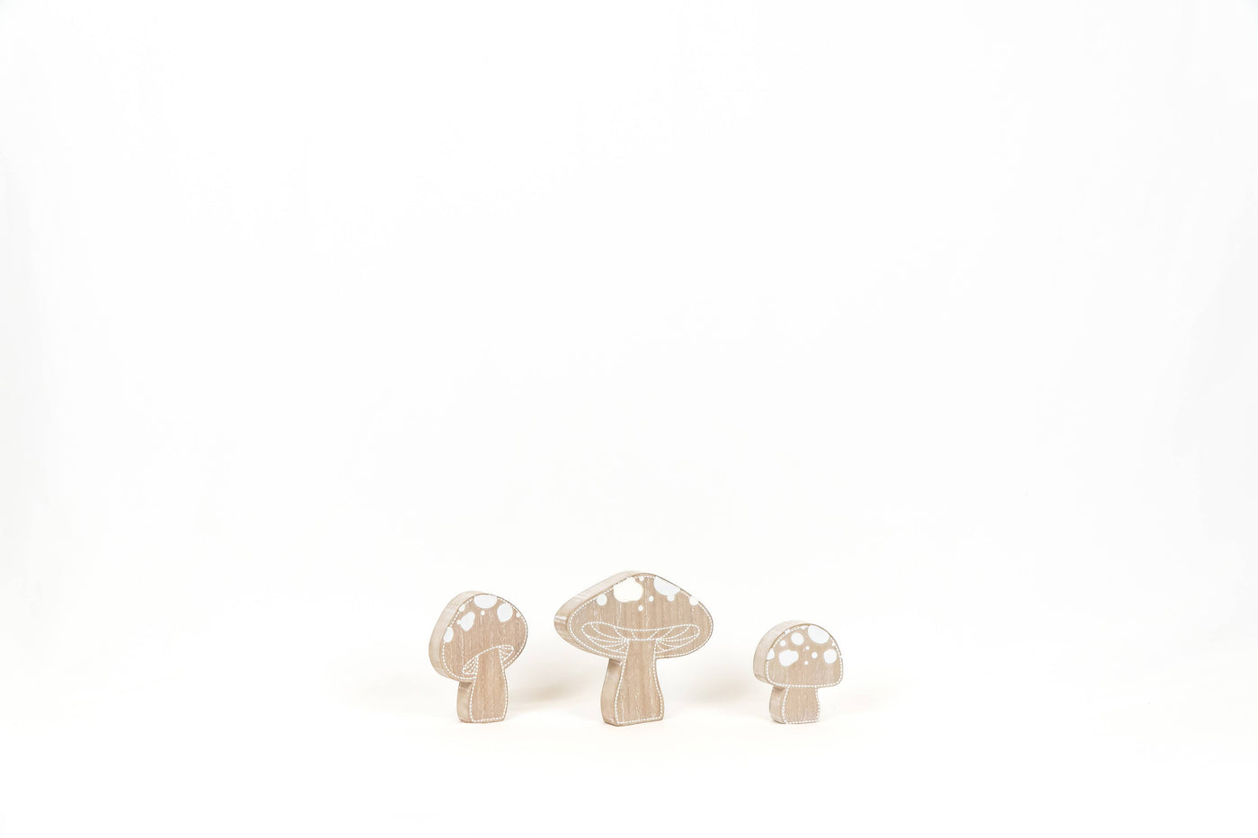 Mushroom Wood Decor Set of 3