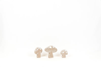 Mushroom Wood Decor Set of 3