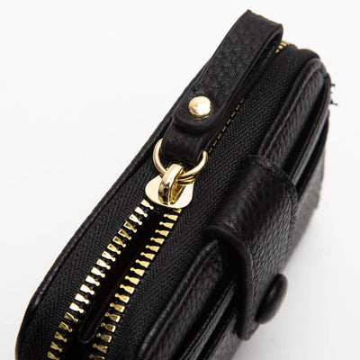 Heather Zip Wallet: Black