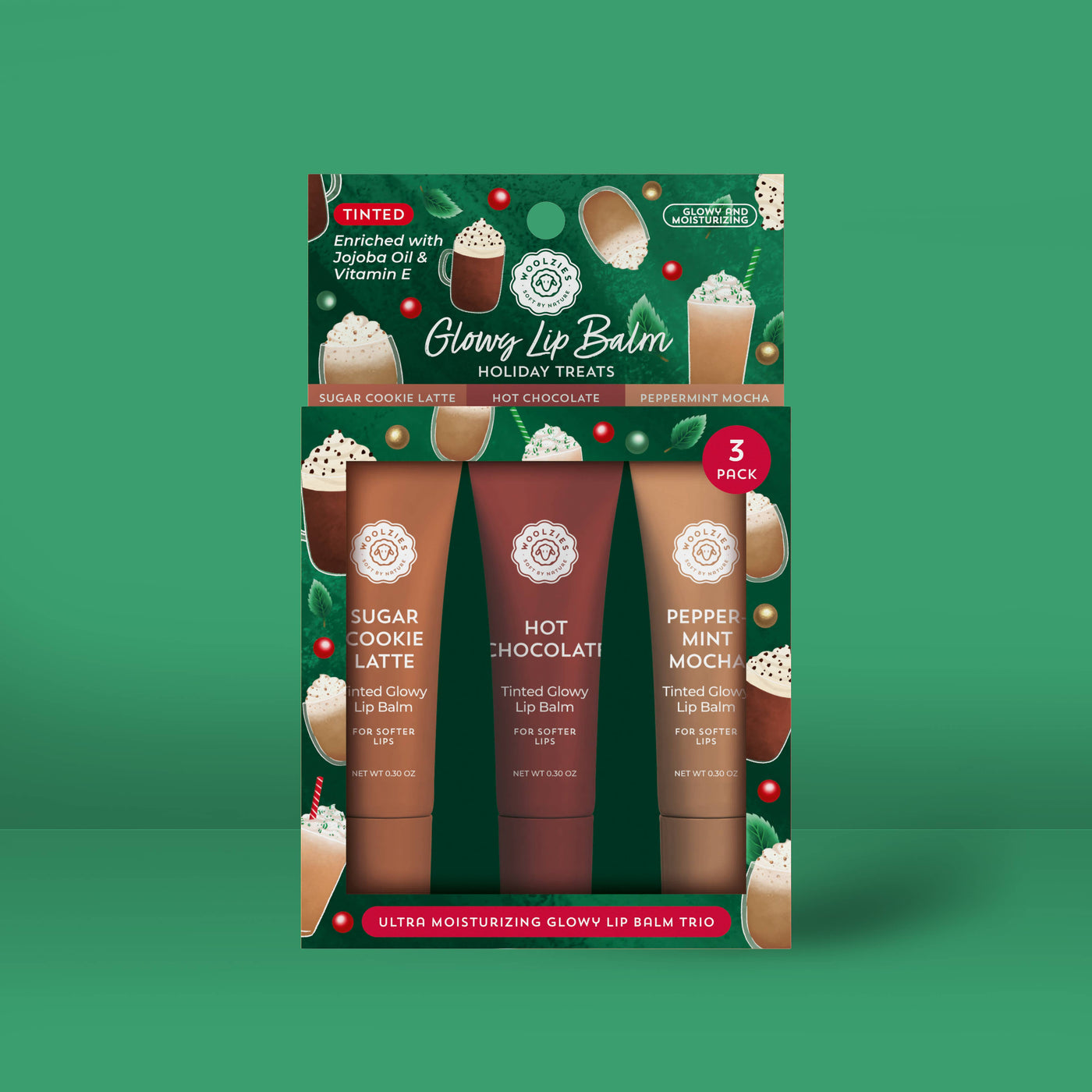 Glowy Lip Balm Trio: Holiday Treats