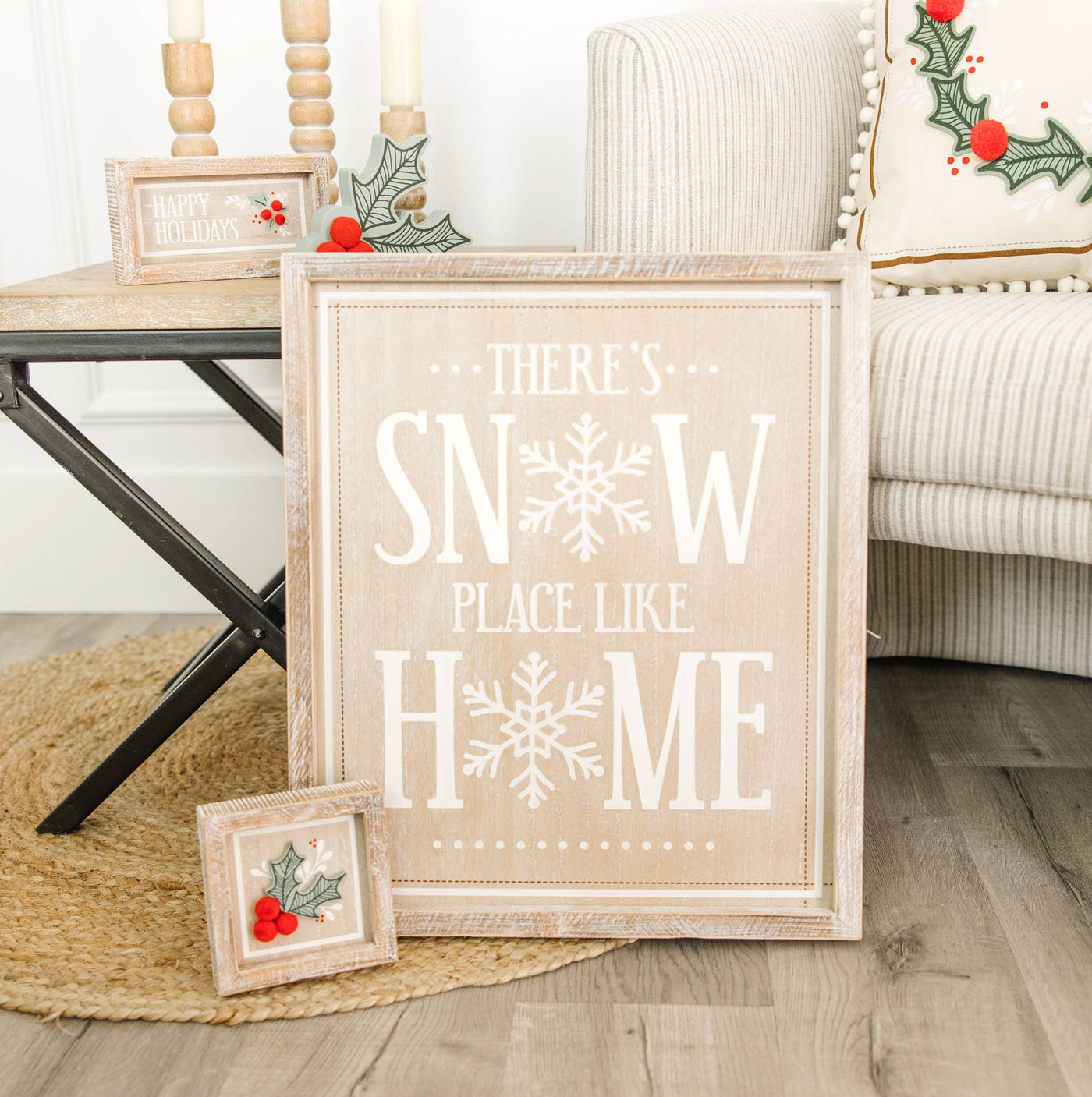 Snow Place Like Home Reversible Wood Decor