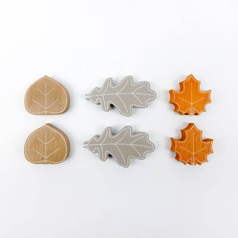 Falling Leaves Wooden Shape Set of 6
