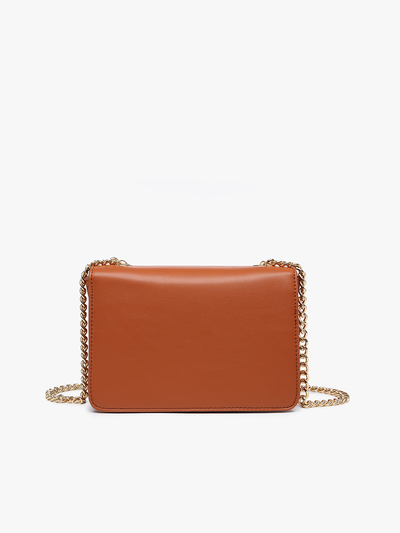 Quinn Chain Strap Crossbody w/ Push Lock: Lt. Brown