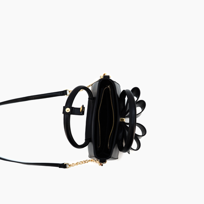 Madeline Bow Crossbody Bag: Black