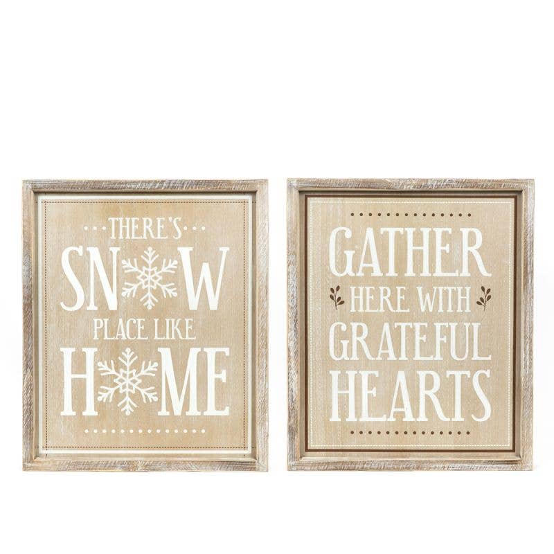 Snow Place Like Home Reversible Wood Decor