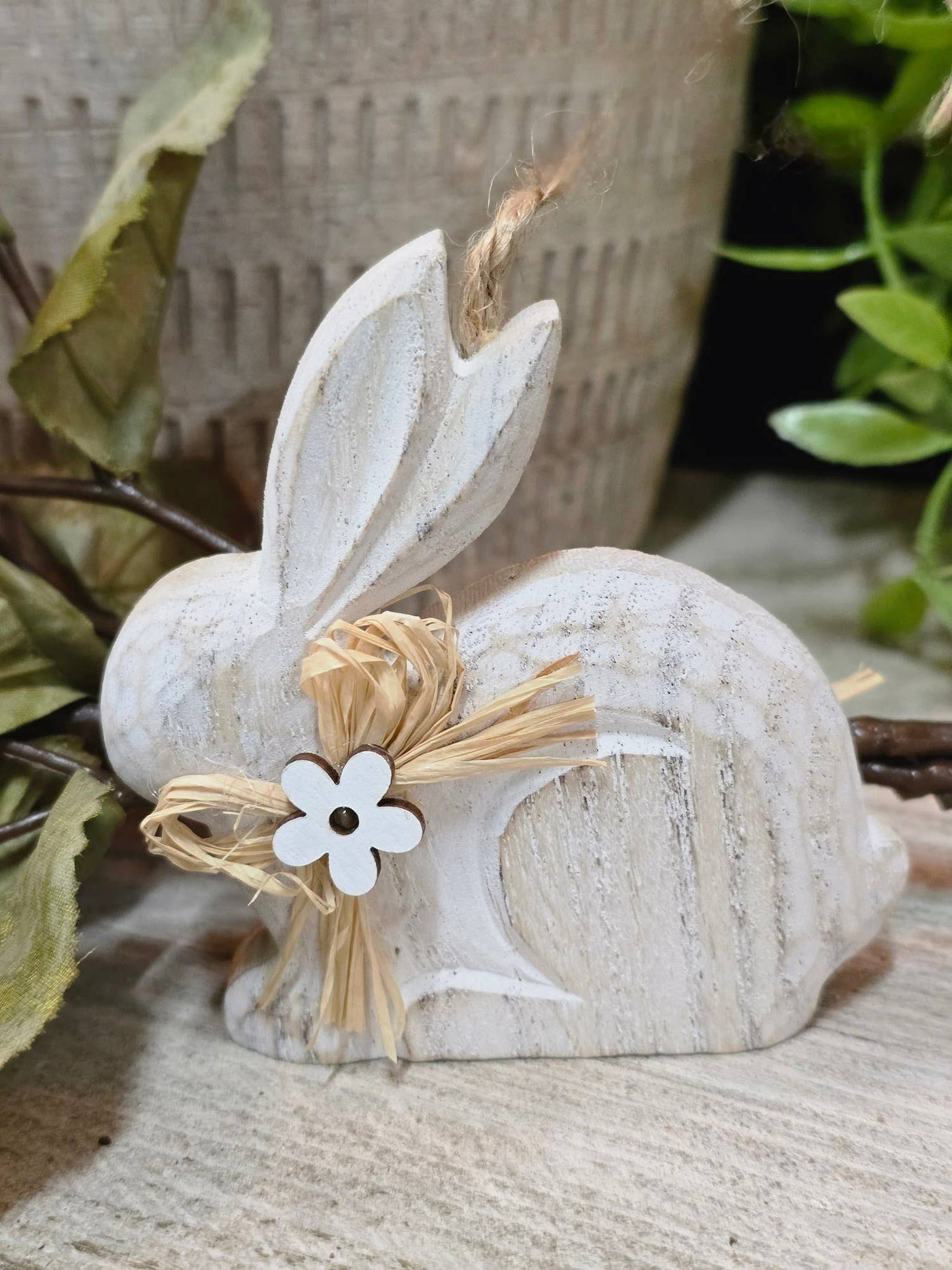 Resting Bunny Wood Decor