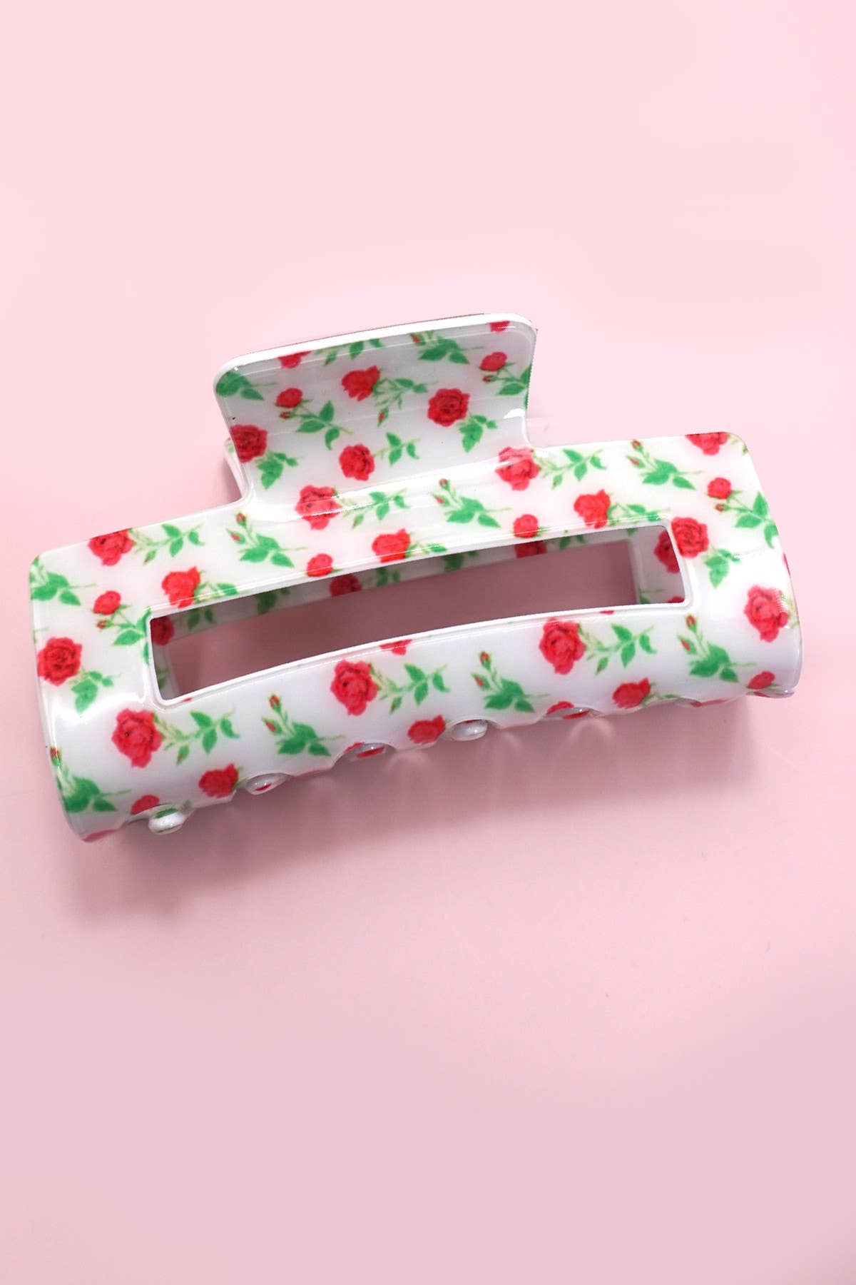 Ditsy Rose Claw Clip