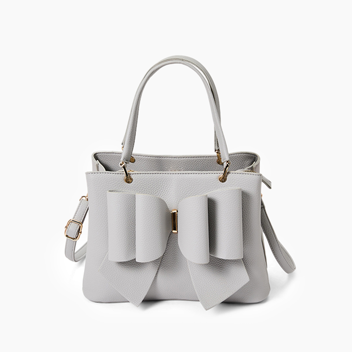 Jenna Bow Fall Satchel Purse: GREY