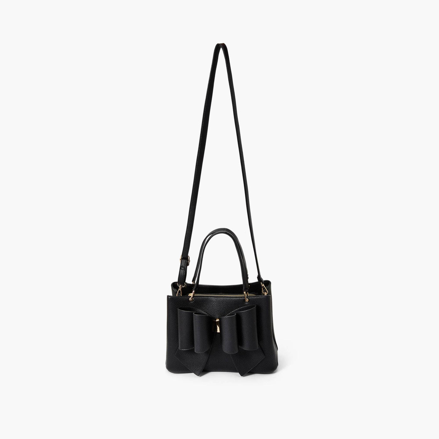 Jenna Bow Fall Satchel Purse: Black