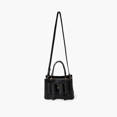 Jenna Bow Fall Satchel Purse: Black