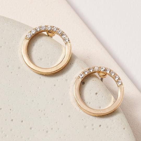Classy Girl Stud Earrings- Gold