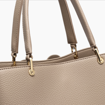 Jenna Bow Fall Satchel Purse: Taupe
