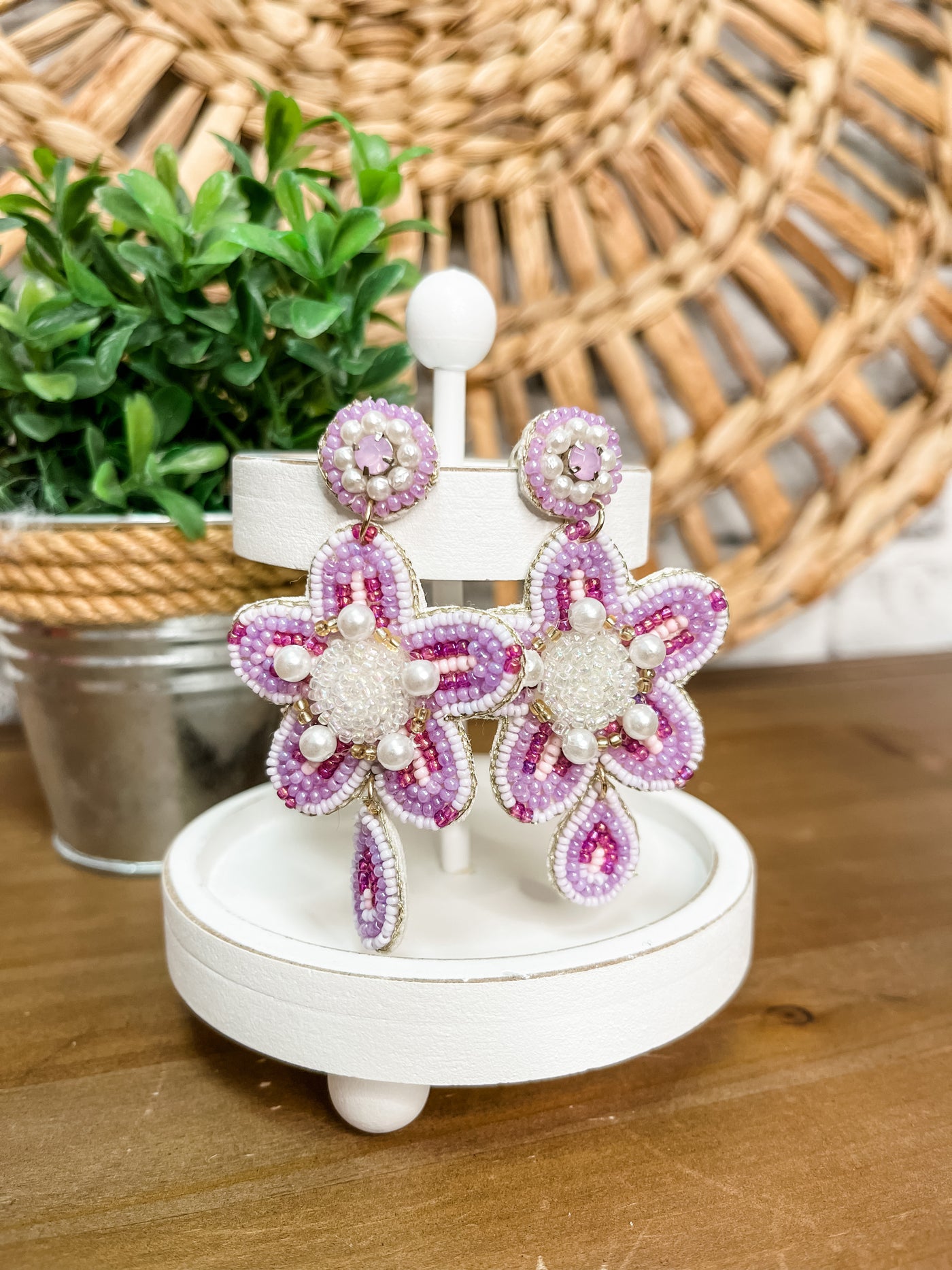 Lavish in Lavender Beaded Earrings