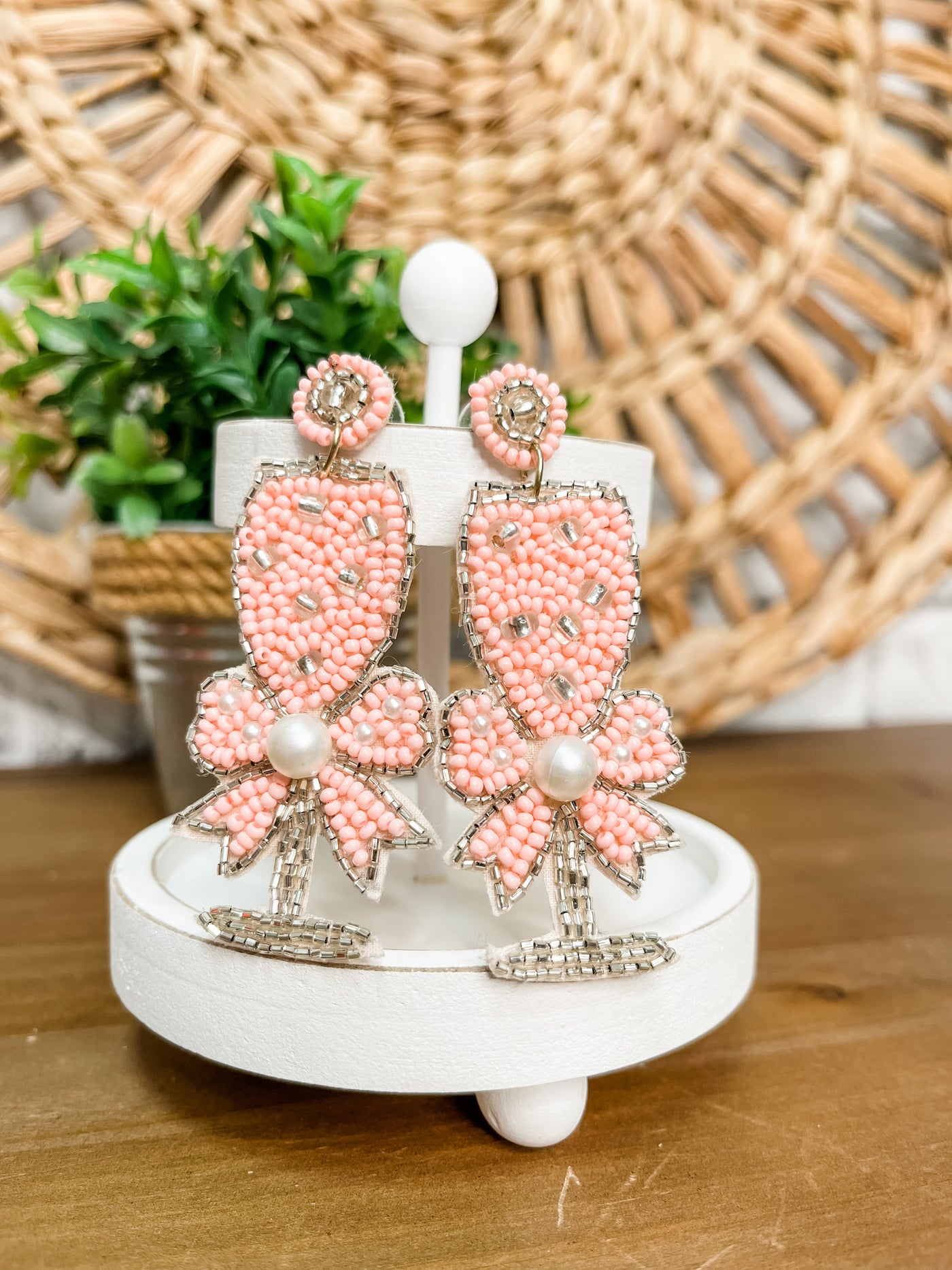 Raise A Toast Pink Earrings