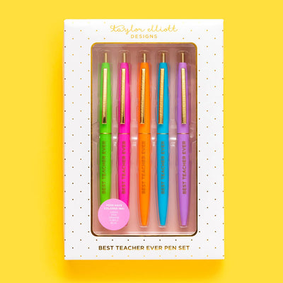 5 Piece Teacher Appreciation Pen Set: Taylor Elliott Designs