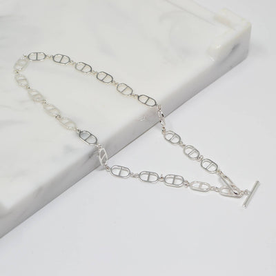 All Linked in Silver Necklace