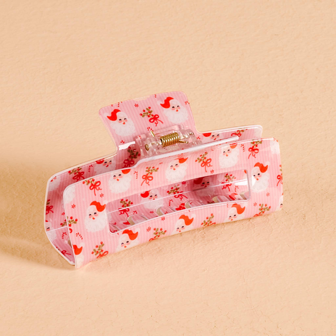 Claw Clip-Holly Jolly Santa