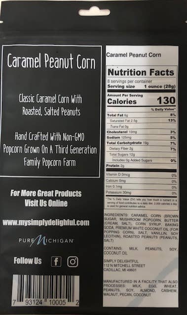 Simply Delightful Popcorn: Caramel Peanut
