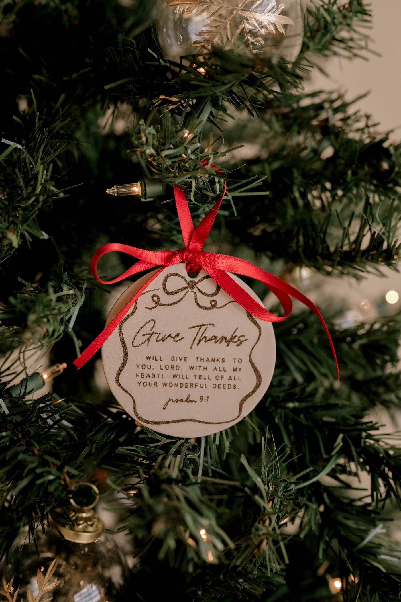 Give Thanks Ornament I Christian Faith