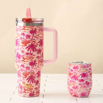 40 oz Lifestyle Flip Straw Tumbler-Paradise Palms