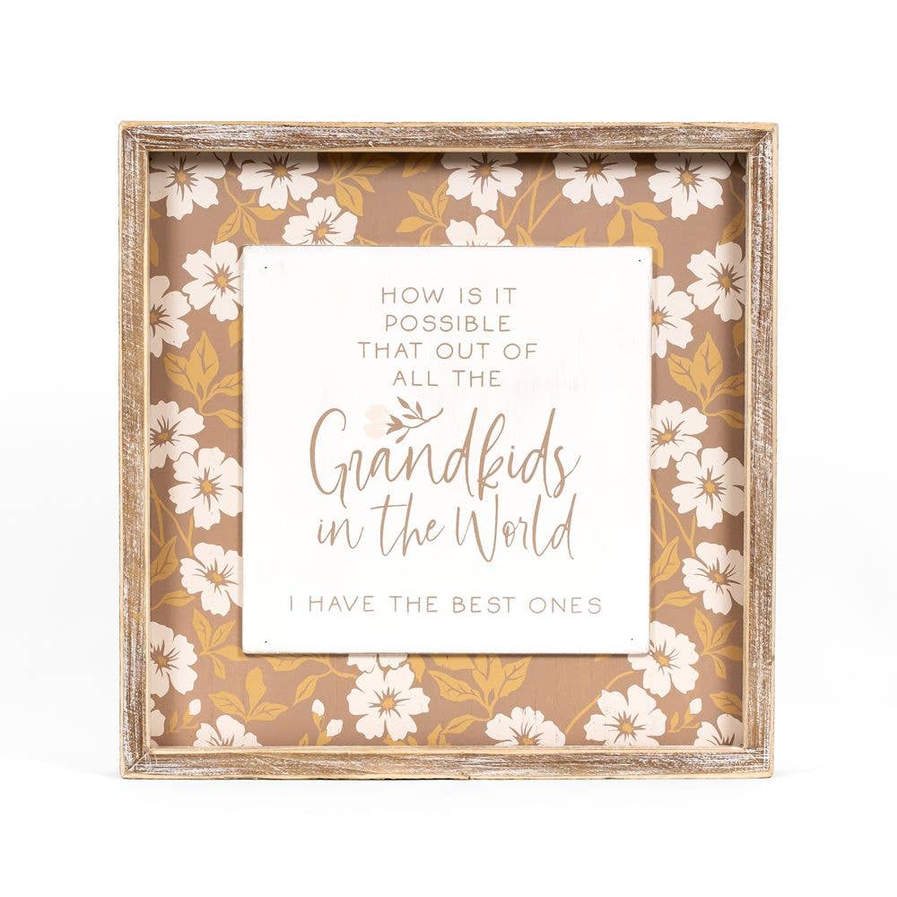 The Best Grandkids Reversible Wood Sign