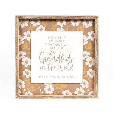 The Best Grandkids Reversible Wood Sign