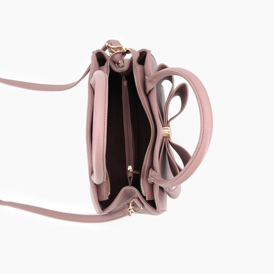 Park Double Bowtie Top Handle Satchel: Mauve