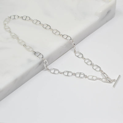 All Linked in Silver Necklace