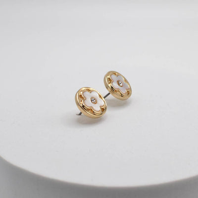 Flower Princess Stud Earrings - Gold
