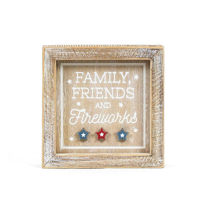 Summer Days & Fireworks Double Sided Wood Sign