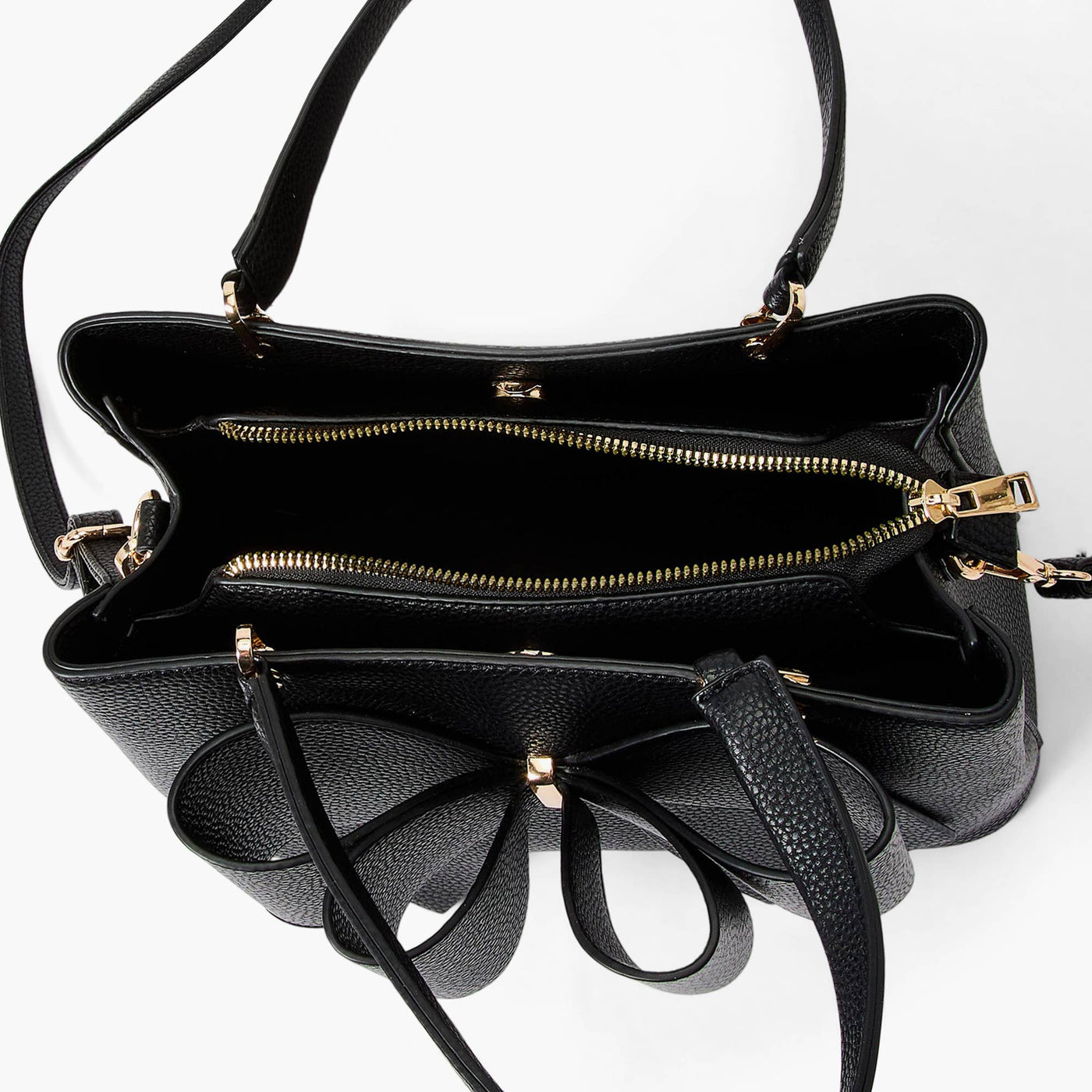 Jenna Bow Fall Satchel Purse: Black