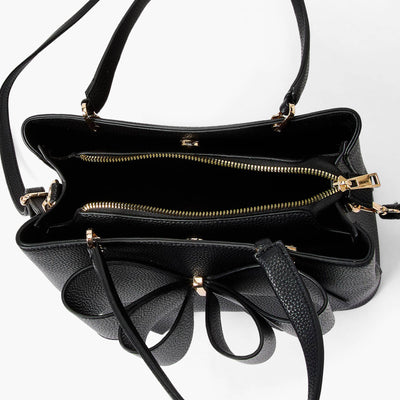 Jenna Bow Fall Satchel Purse: Black