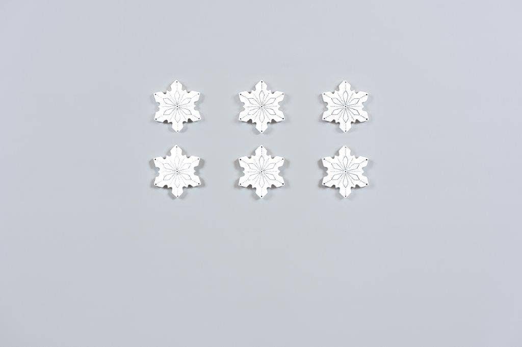 Let It Snow Wooden Snowflake Set of 6