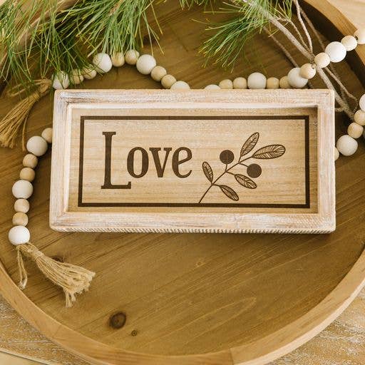 Peace & Love Reversible Wood Decor