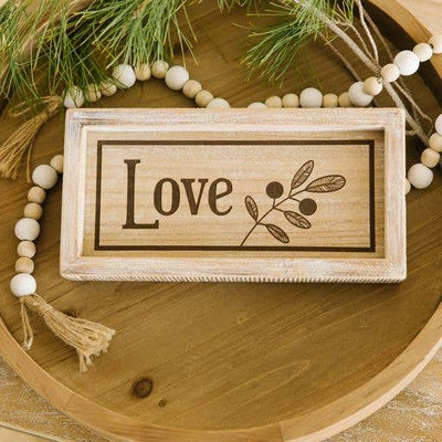 Peace & Love Reversible Wood Decor
