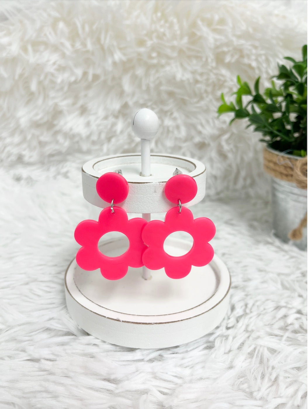 70's Vibe Pink Earrings