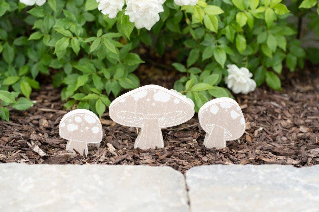Mushroom Wood Decor Set of 3
