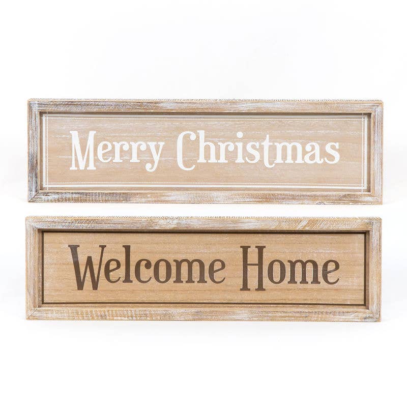 Merry Christmas Reversible Wood Decor