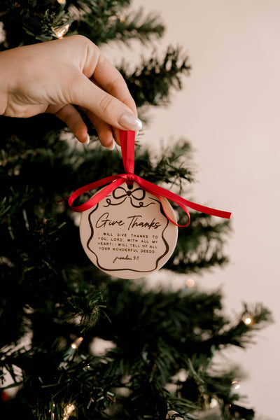 Give Thanks Ornament I Christian Faith